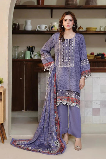 3PC Embroidered stitched Kotail Linen Suit KKTE-3649 - Embroidered - KHAS STORES US -